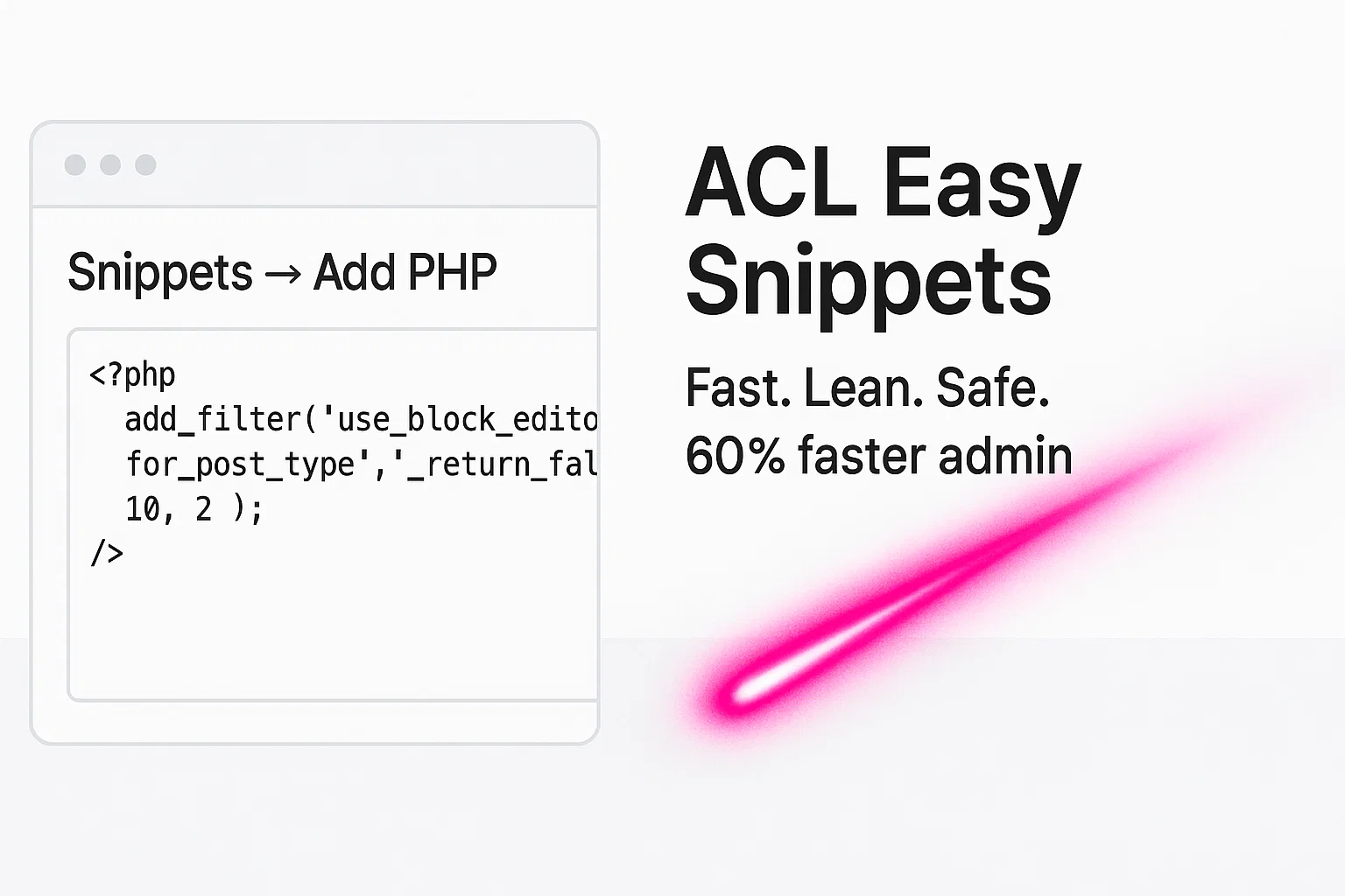 ACL Easy Snippets Review: 52 KB Plugin Cuts WP Admin Load 60 % (2025 Benchmarks)