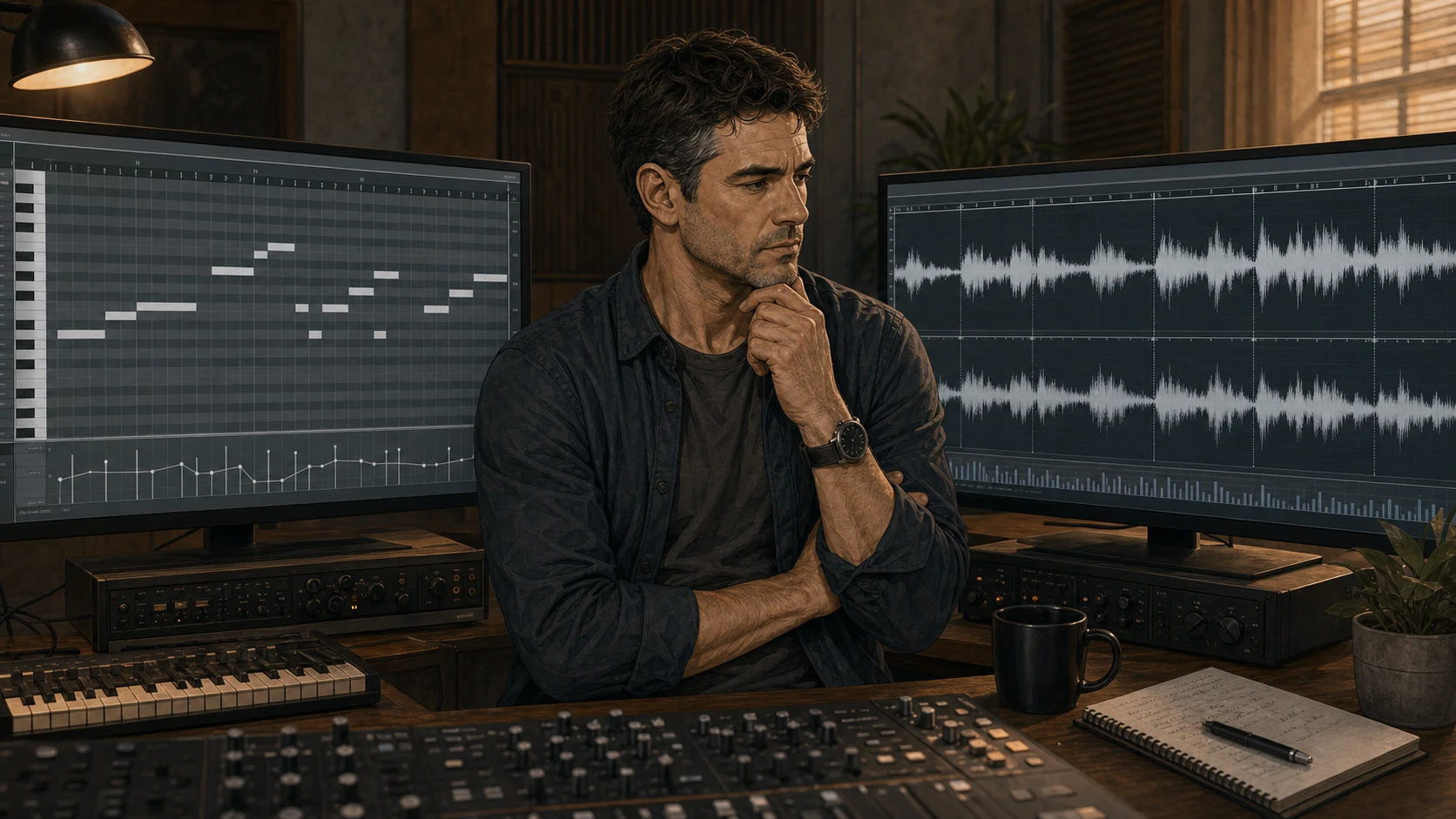Nate Mercer compares exact MIDI notes with a generated waveform to check whether musical intent survives the conversion.